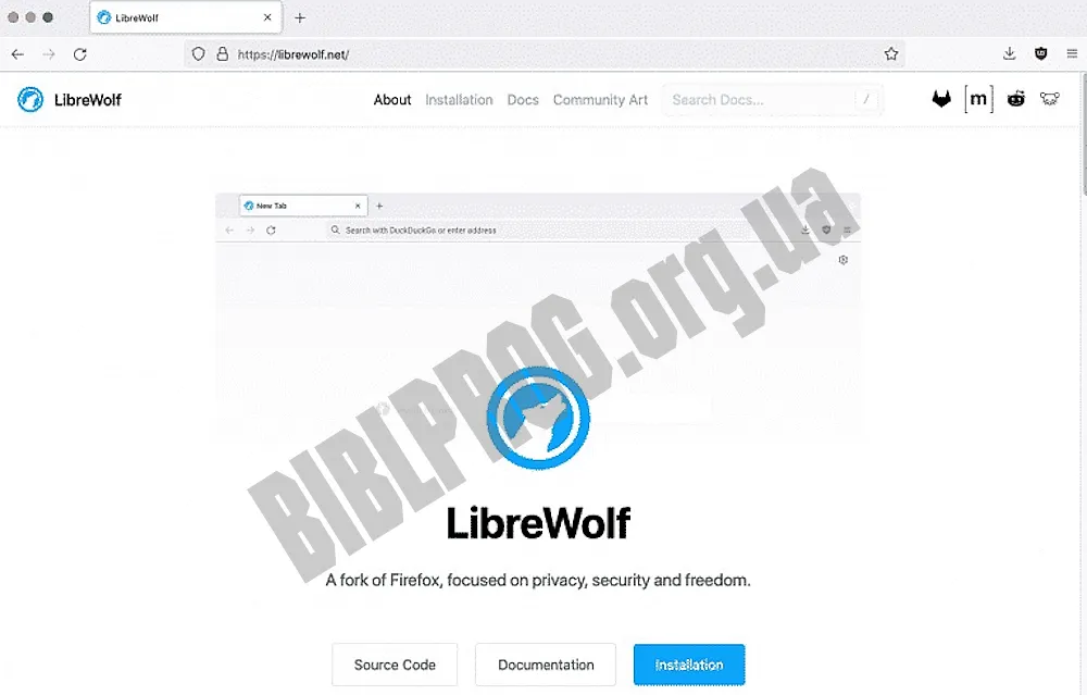 Скриншот LibreWolf