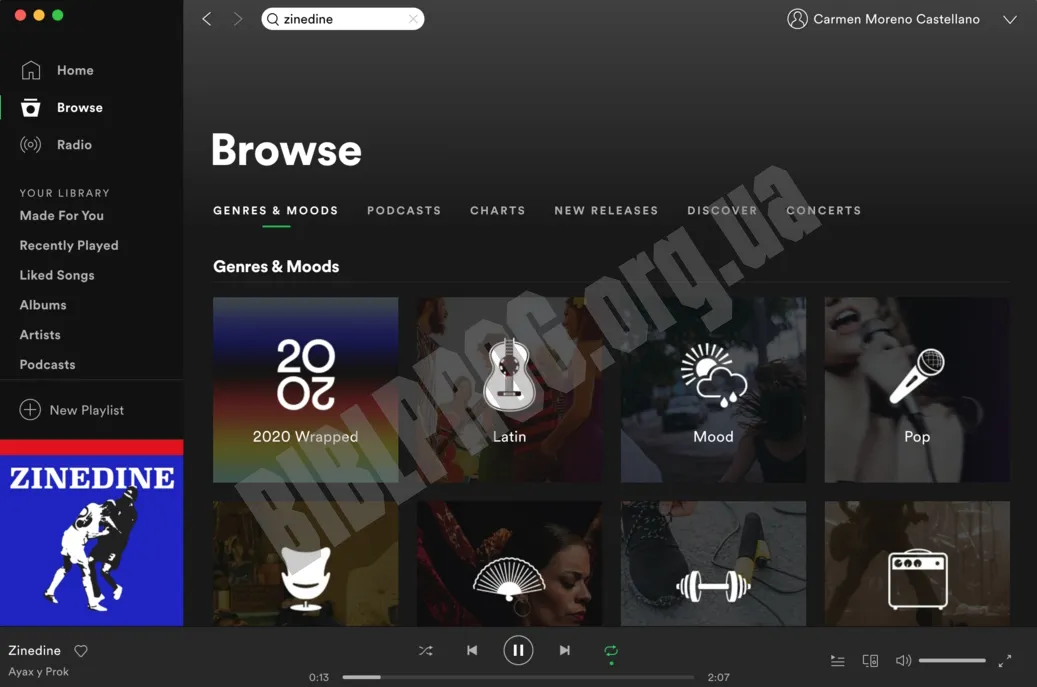 Скриншот Spotify