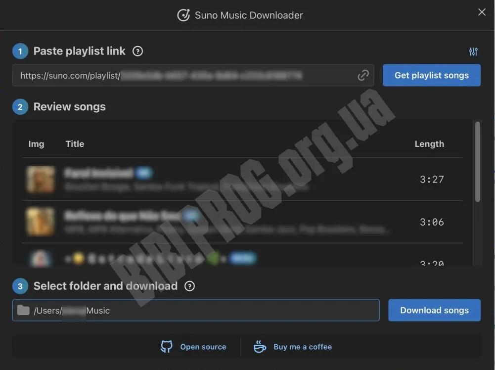 Скриншот Suno Music Downloader