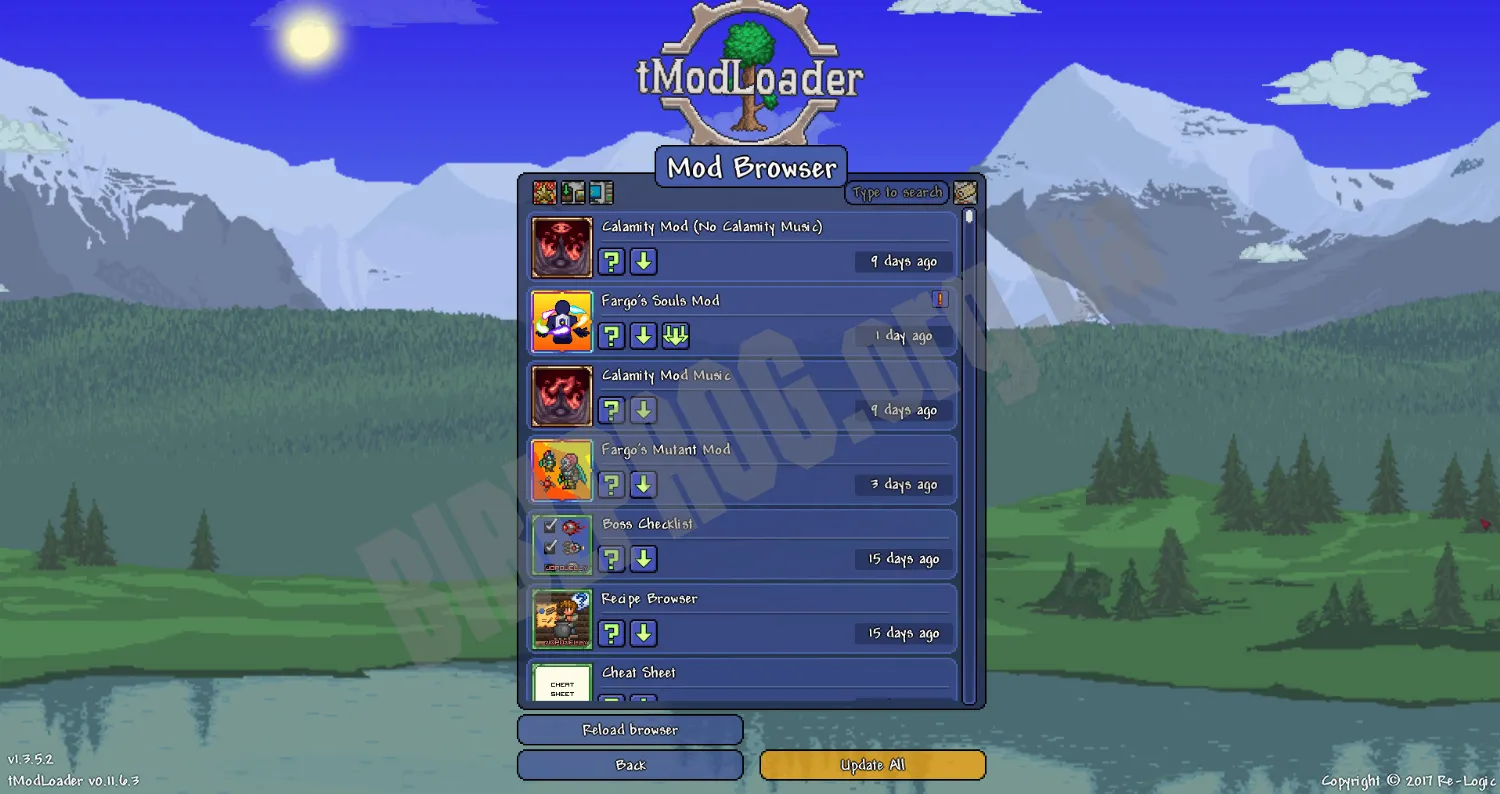 Скриншот tModLoader